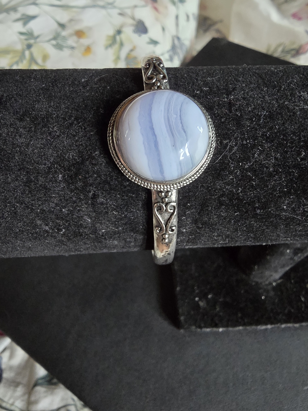 Blue Lace Agate Copper Adjustable Bangle – Boho Statement